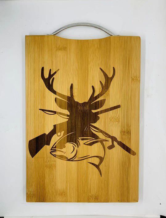 Outdoorsman Laser Engraved Bamboo High Quality Cutting Board