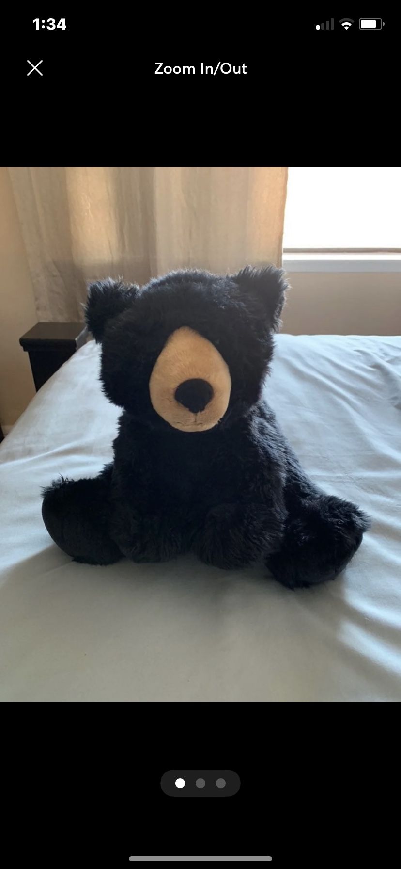 Wild Republic 14” Black Bear Plush Stuffed Animal