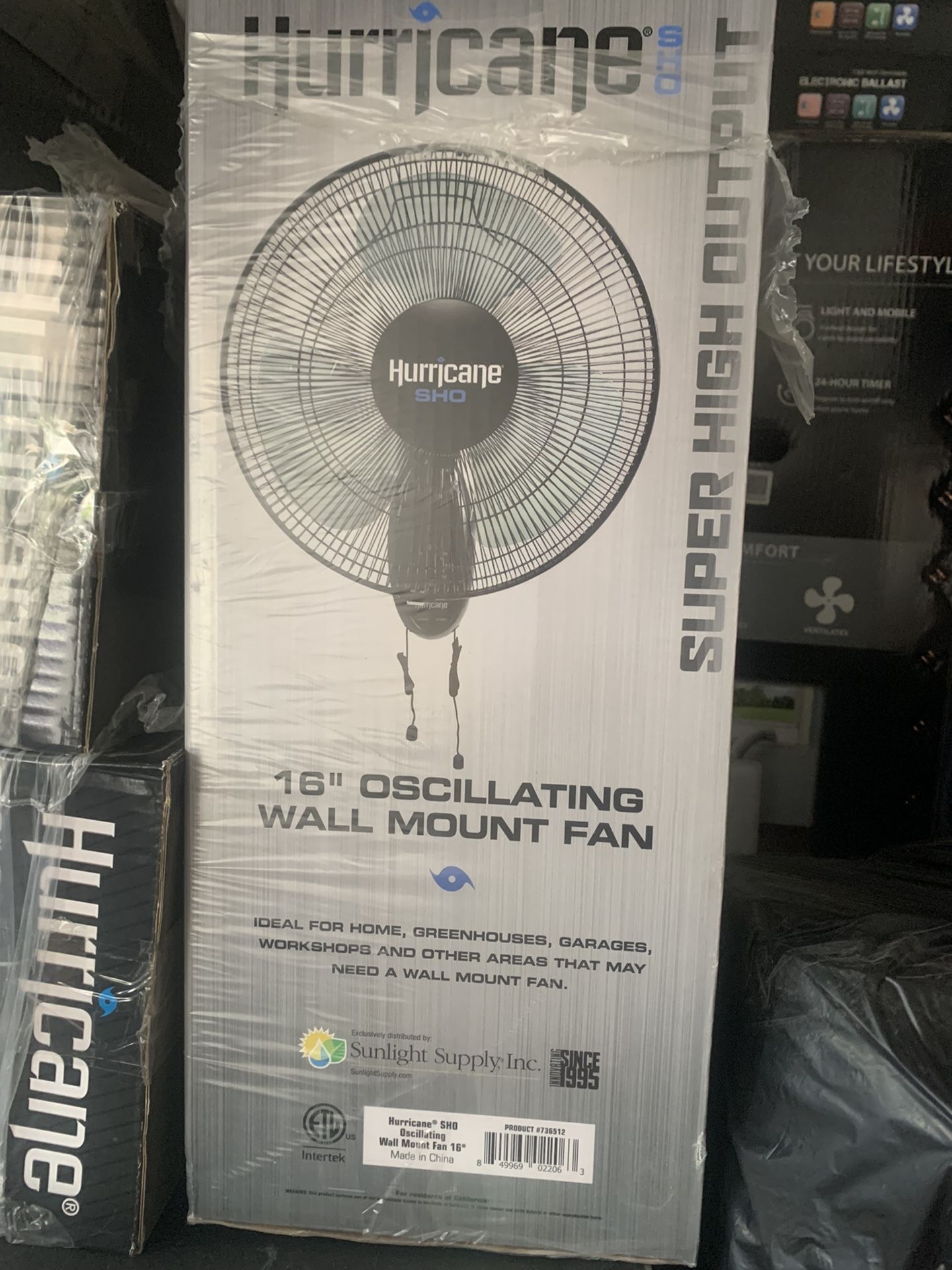Hurricane Oscillating Wall Mount Fan