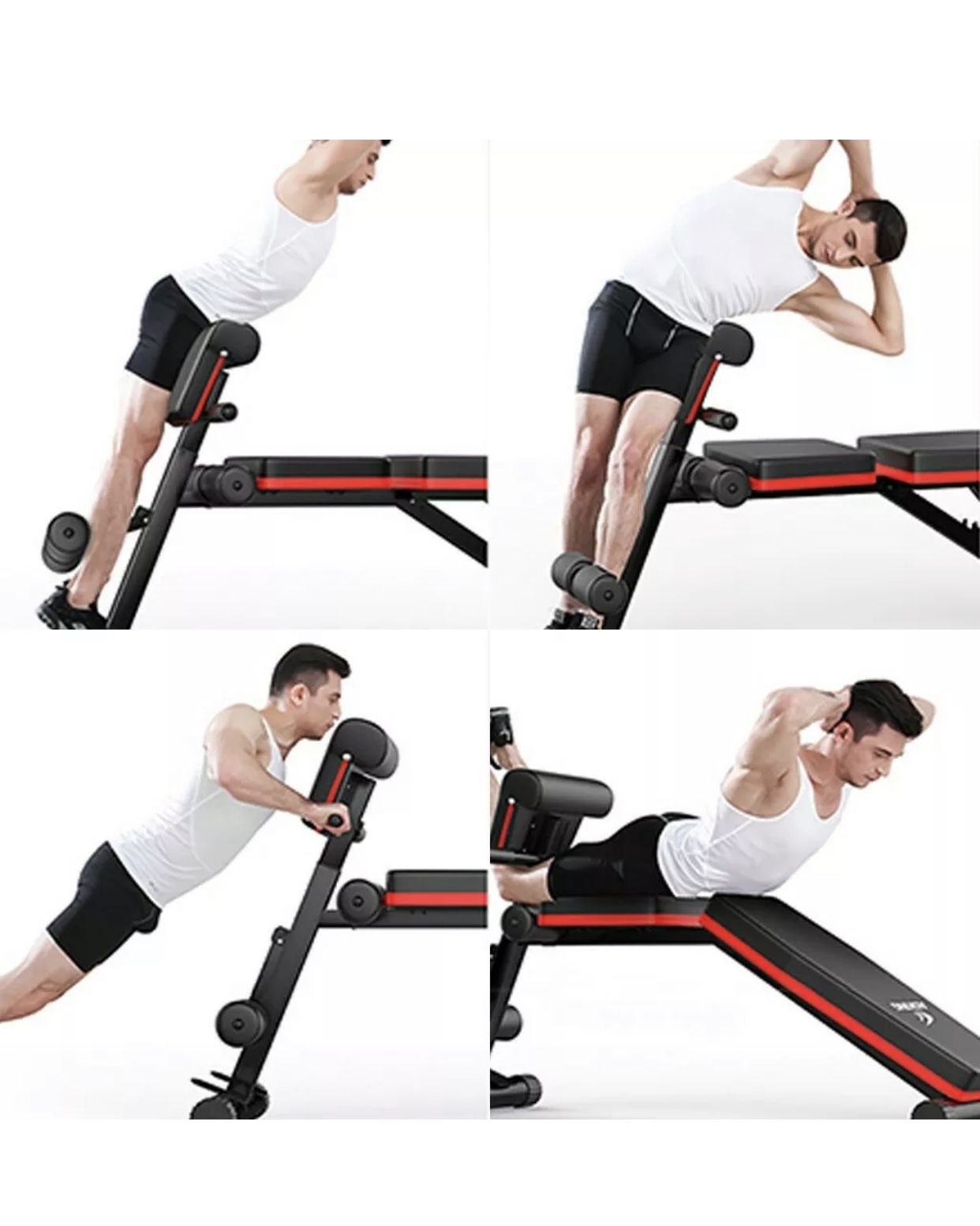 Weight Bench Adjustable Strength Training Exercise Bench for Full Body Workout A