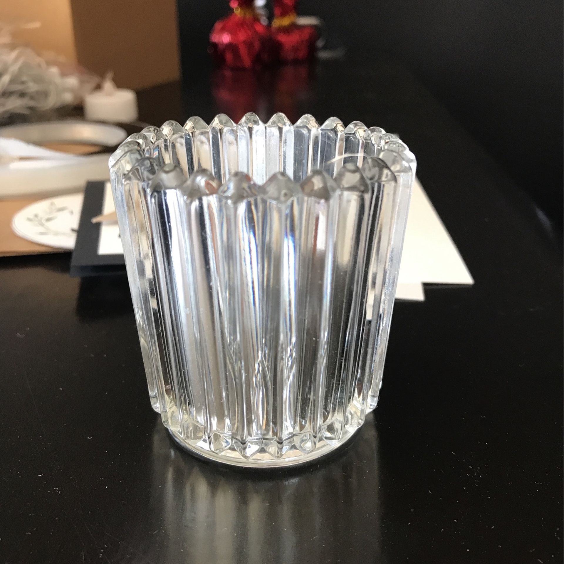 36 clear pleated Votives