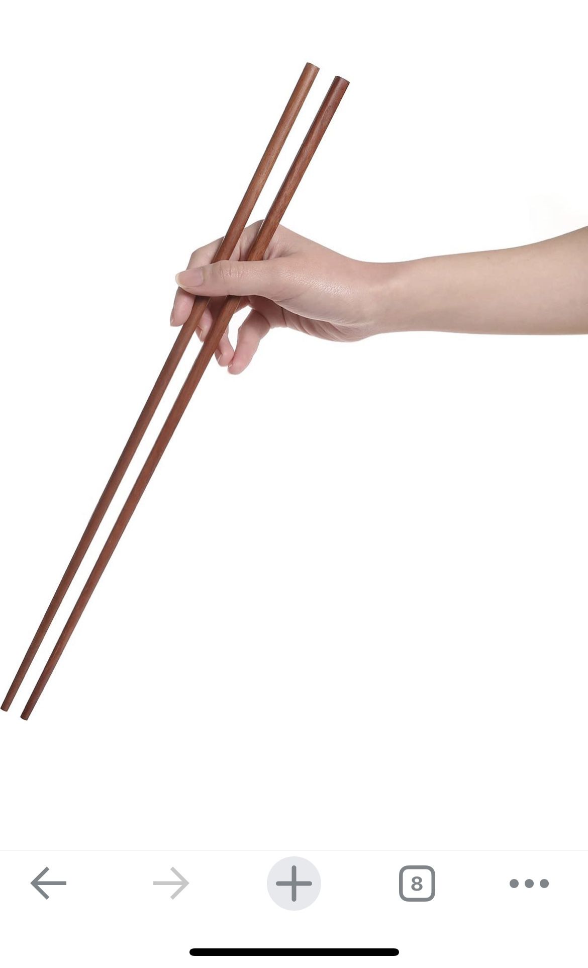 Cooking Chopsticks, Extra Long Wooden Kitchen Frying Chopstick 16.5 Inches - Brown(6-Pairs)