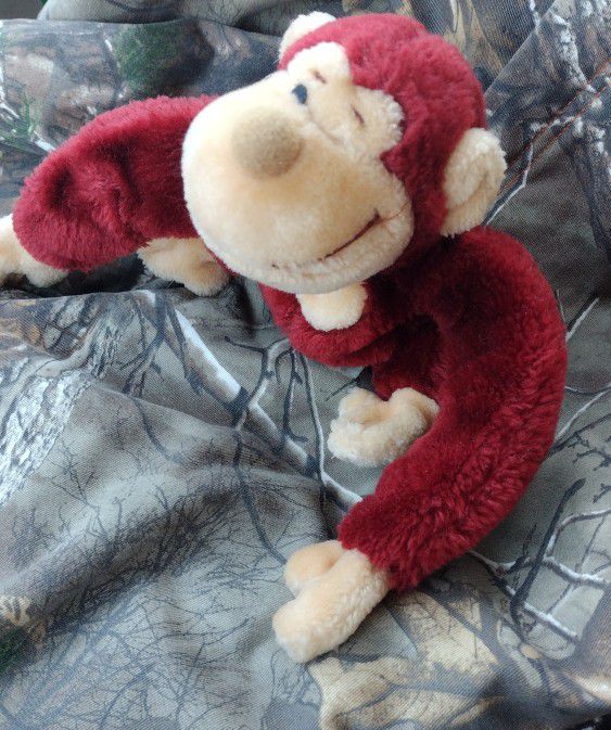 Vintage Knickerbocker Red Brown Monkey Chimp Ape Long Arm Moon Eyes Plush Plushie Stuffed Animal Toy