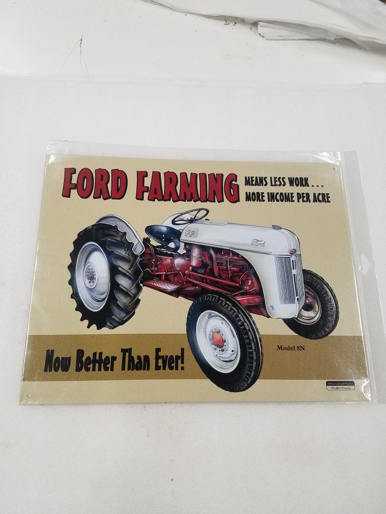 Ford farm farming tractor metal sign