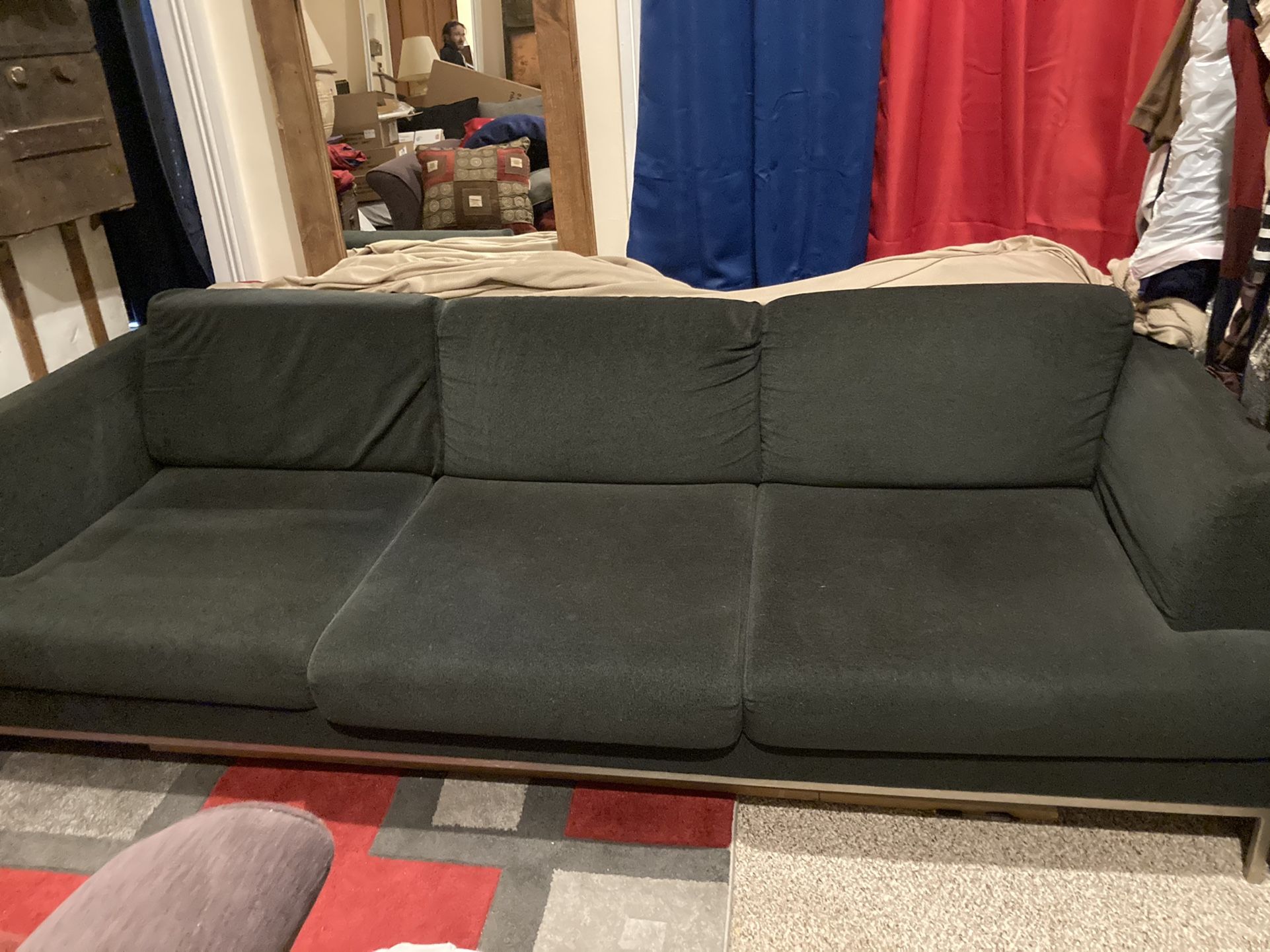 Navy Blue Microfiber Couch
