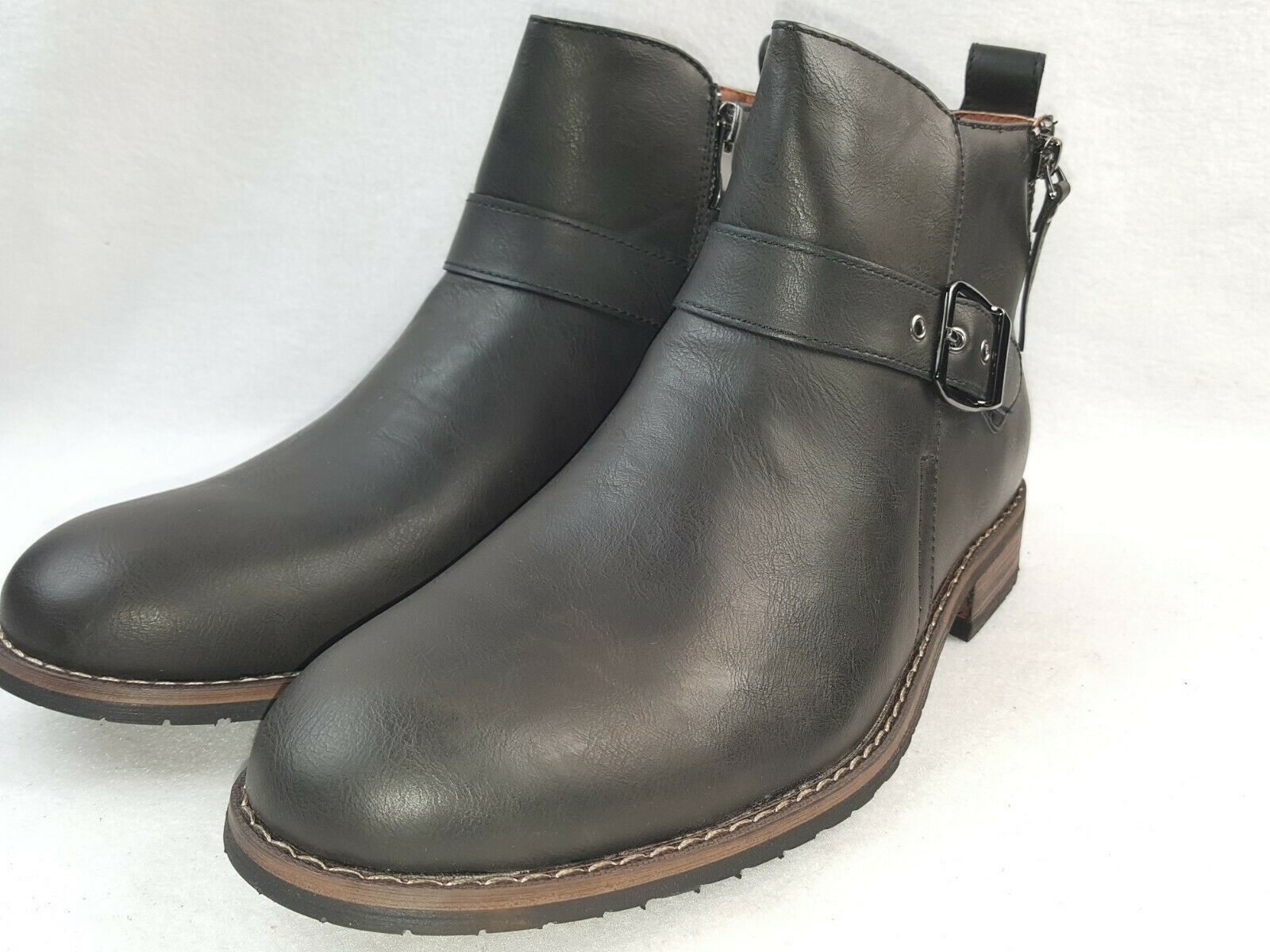 Dalton By Ferro Aldo Men's Ankle Boots with Classic Buckle Detail, Black Size 11