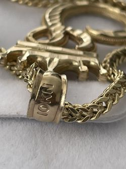 10k GOLD “s” Letter With crown With 22 Inch FRANCO CHAIN Thumbnail