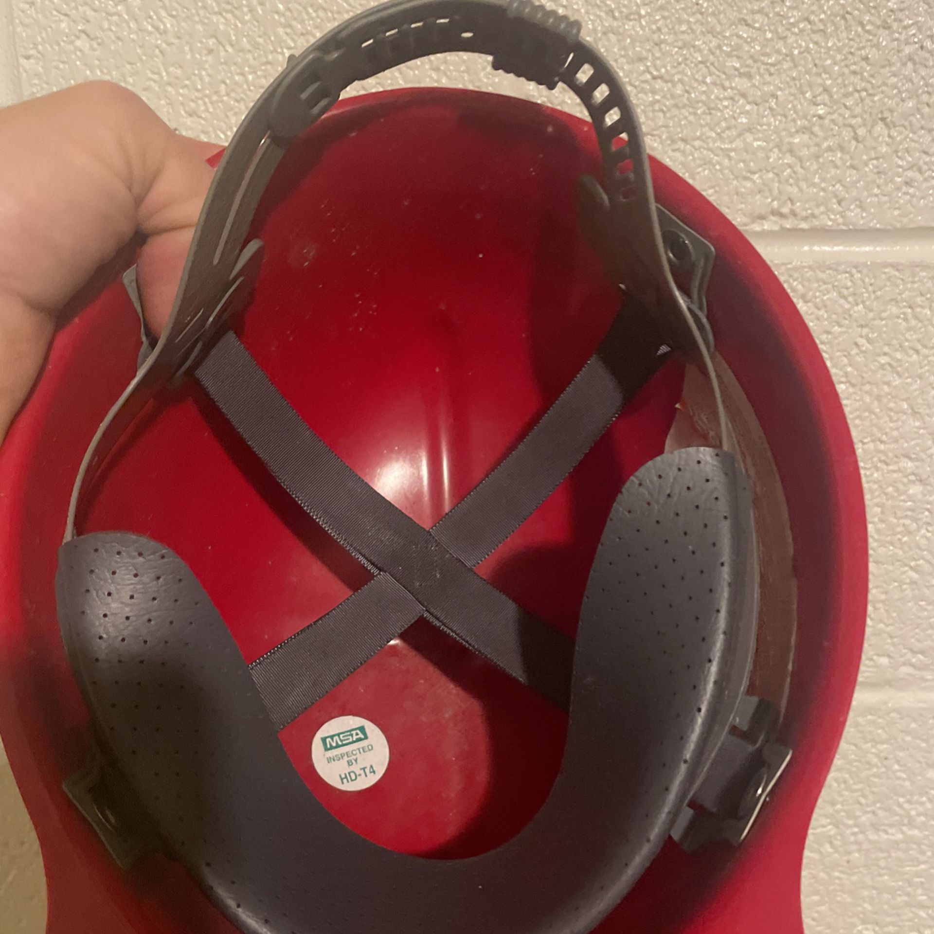 Msha Certified Red Underground Helmet 