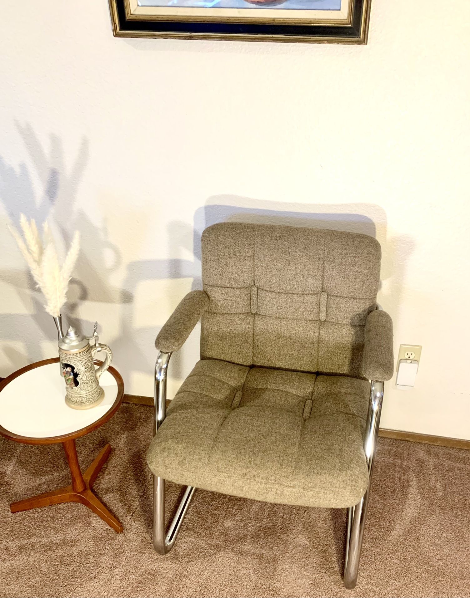 Vintage Milo Baughman Mid Century Modern Cantilevered Chair For ChromeCraft