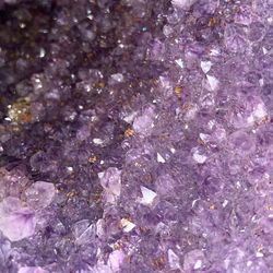 Set of two purple amethyst crystal geodes Thumbnail