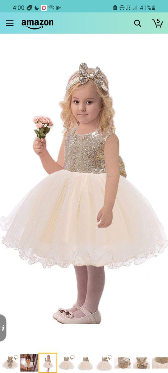 Forever Princess Tulle Sequin Bowknot Lace Wedding Party Dress Tutu Headband Dress