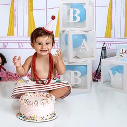 Baby Boxes with Letters for Baby Shower - Clear Balloons Boxes Decorations Large Transparent Box for Party Supplies, Baby Girls Boys Birthday Box Thumbnail