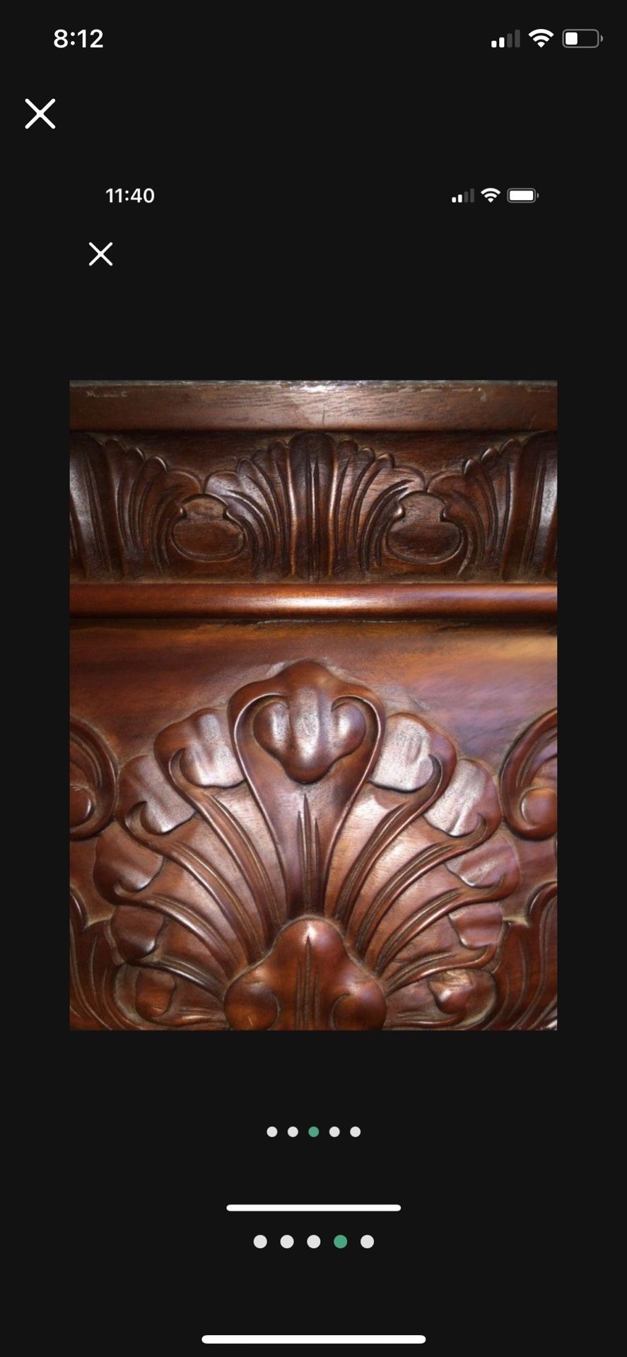 Marble Top Ball & Claw Mahogany Console Table