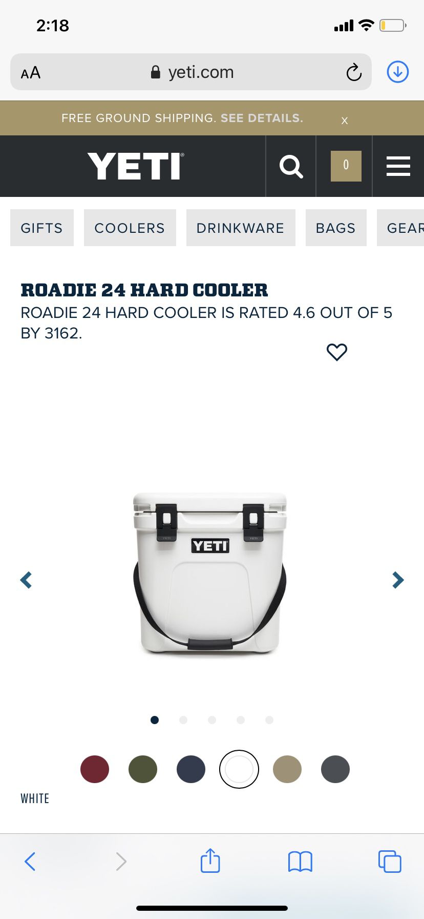 Yeti roadie Cooler X Crown Royal Edition 