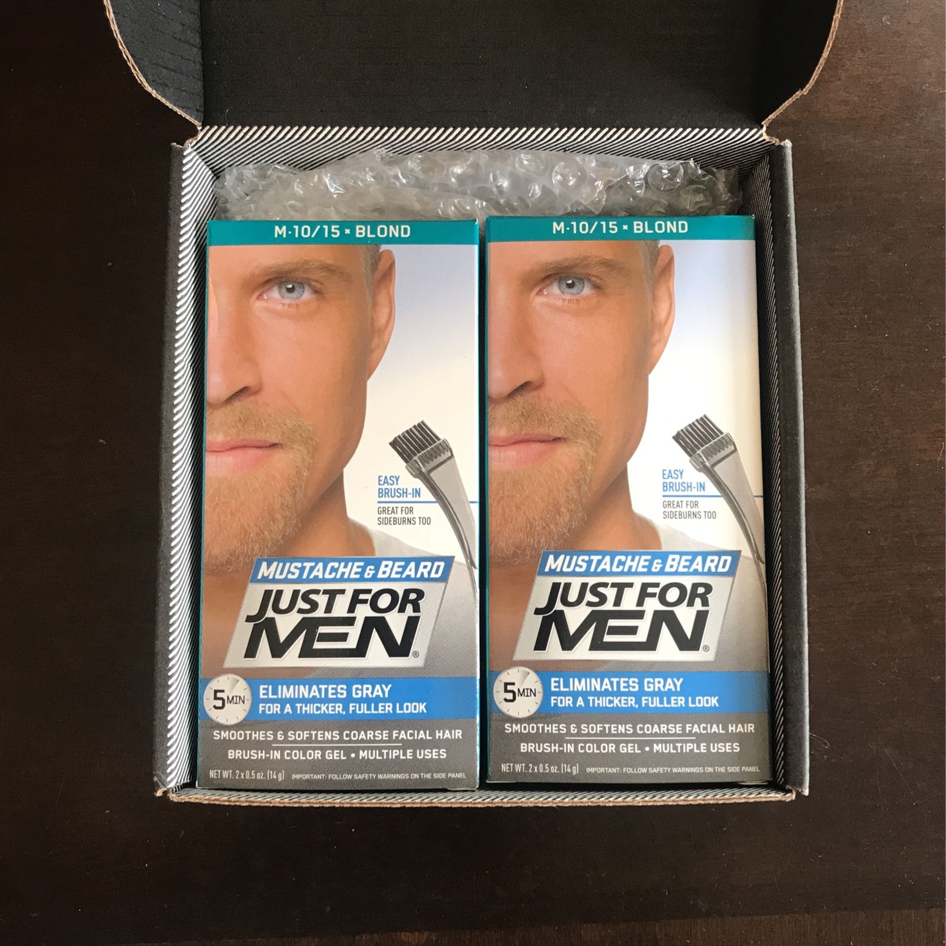 JUST FOR MEN Mustache & Beard Brush-in Color Gel / Dye Blond