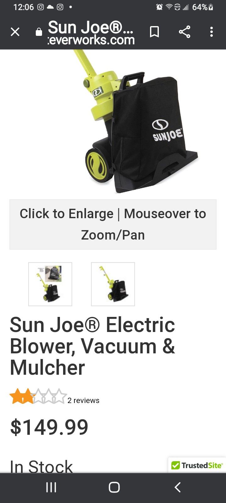 Sun Joe® Electric Blower, Vacuum & Mulcher