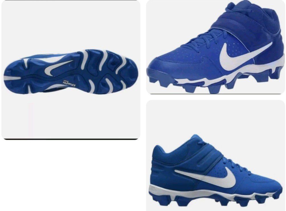  Brand New Nike Alpha Huarache Varsity Keystone Mid  Blue Baseball Cleats Size 10.5