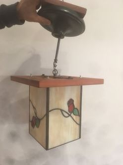 Craftsman Style Stained Glass Light Fixture