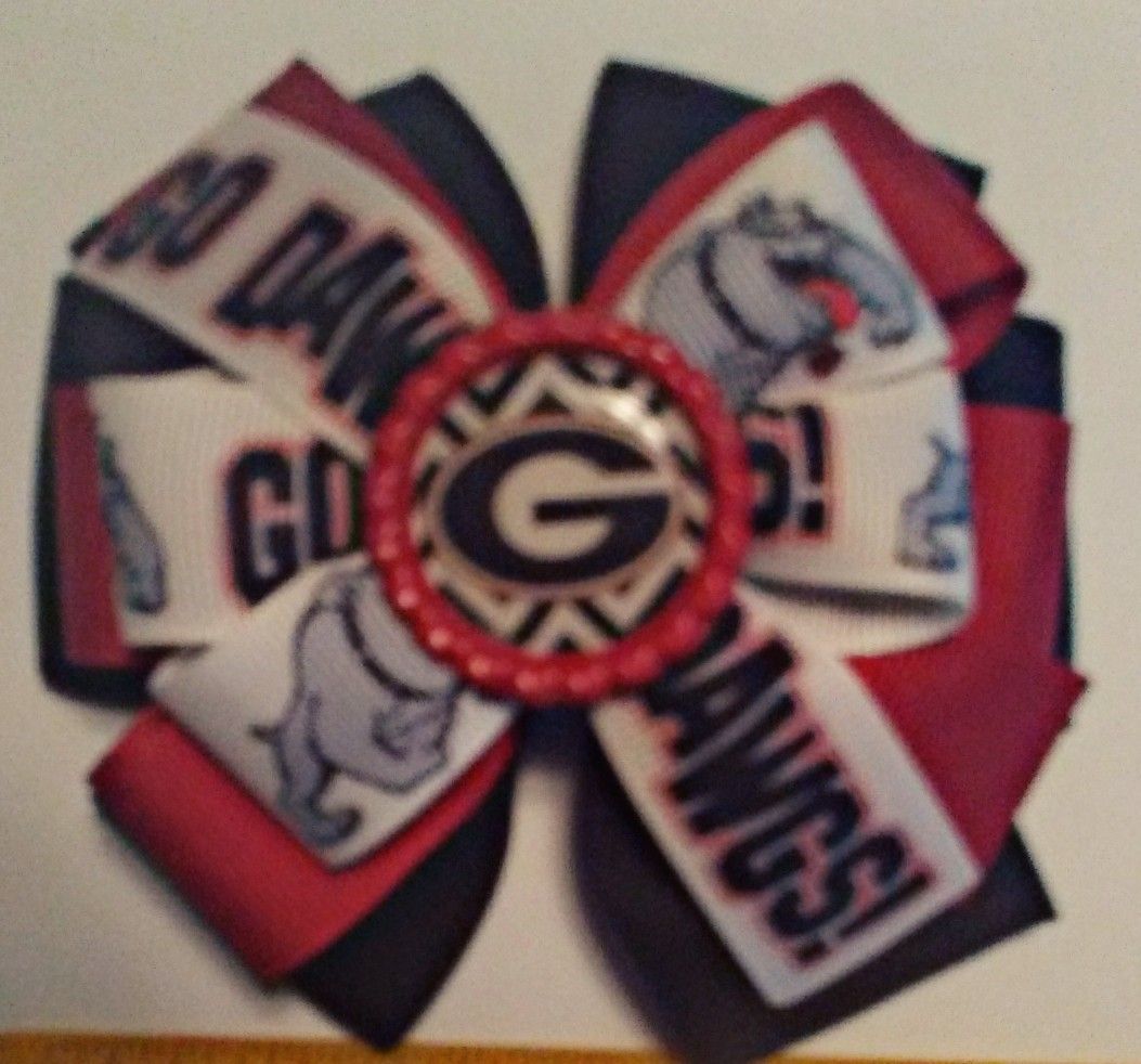Georgia Bulldogs Handmade Hair Bows