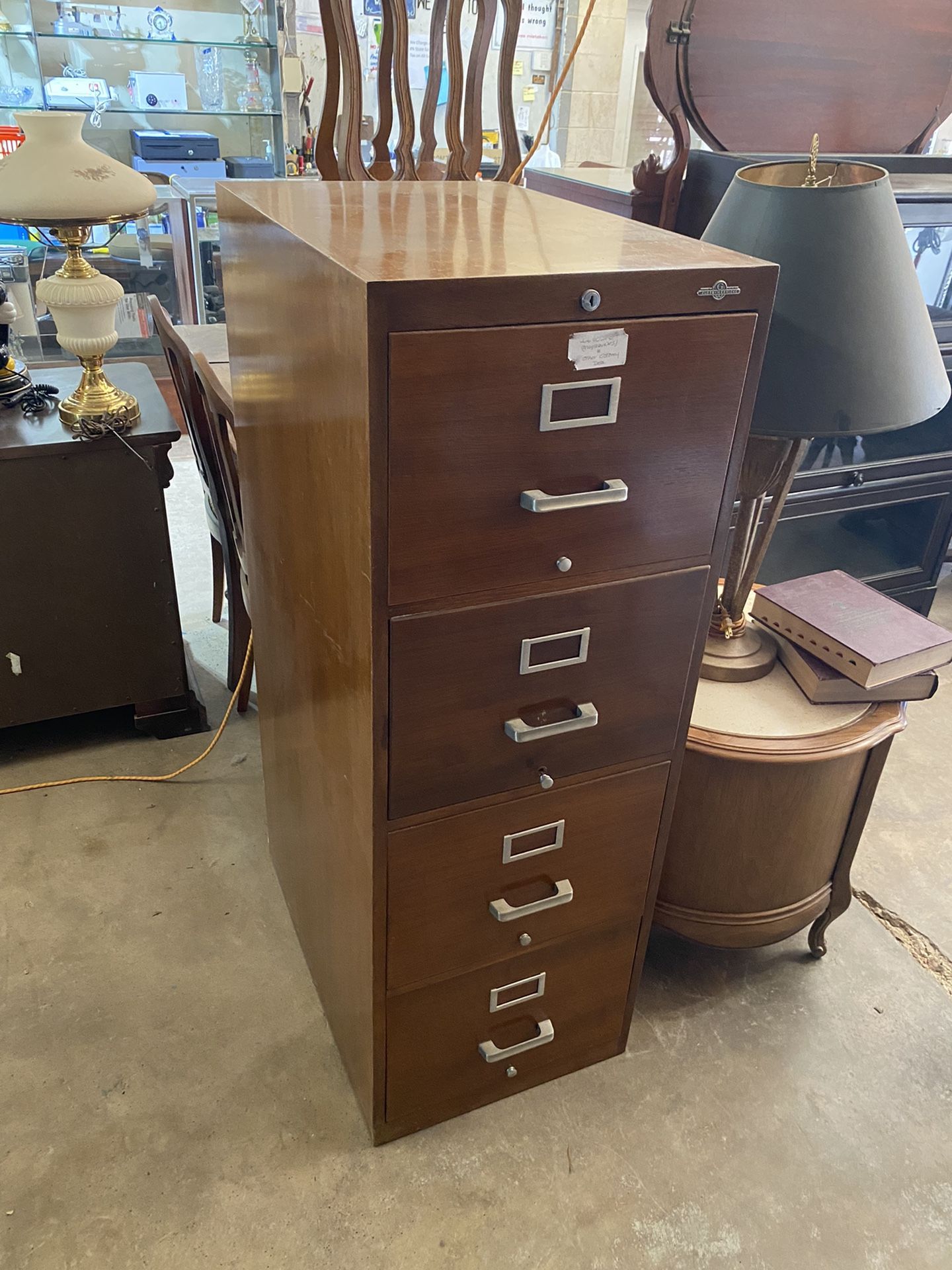 Vintage Globe Wernicke Wood Office File Cabinet