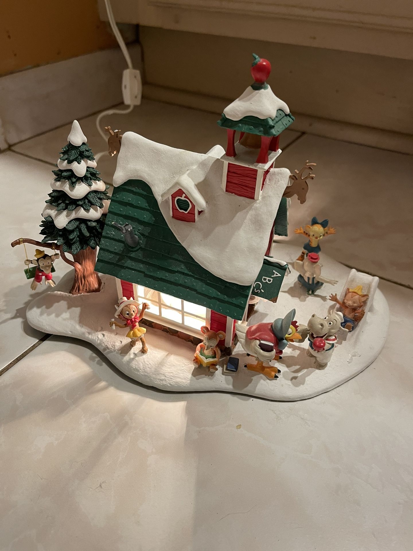 Danbury Mint Disney Winter Wonderland Little Red Schoolhouse