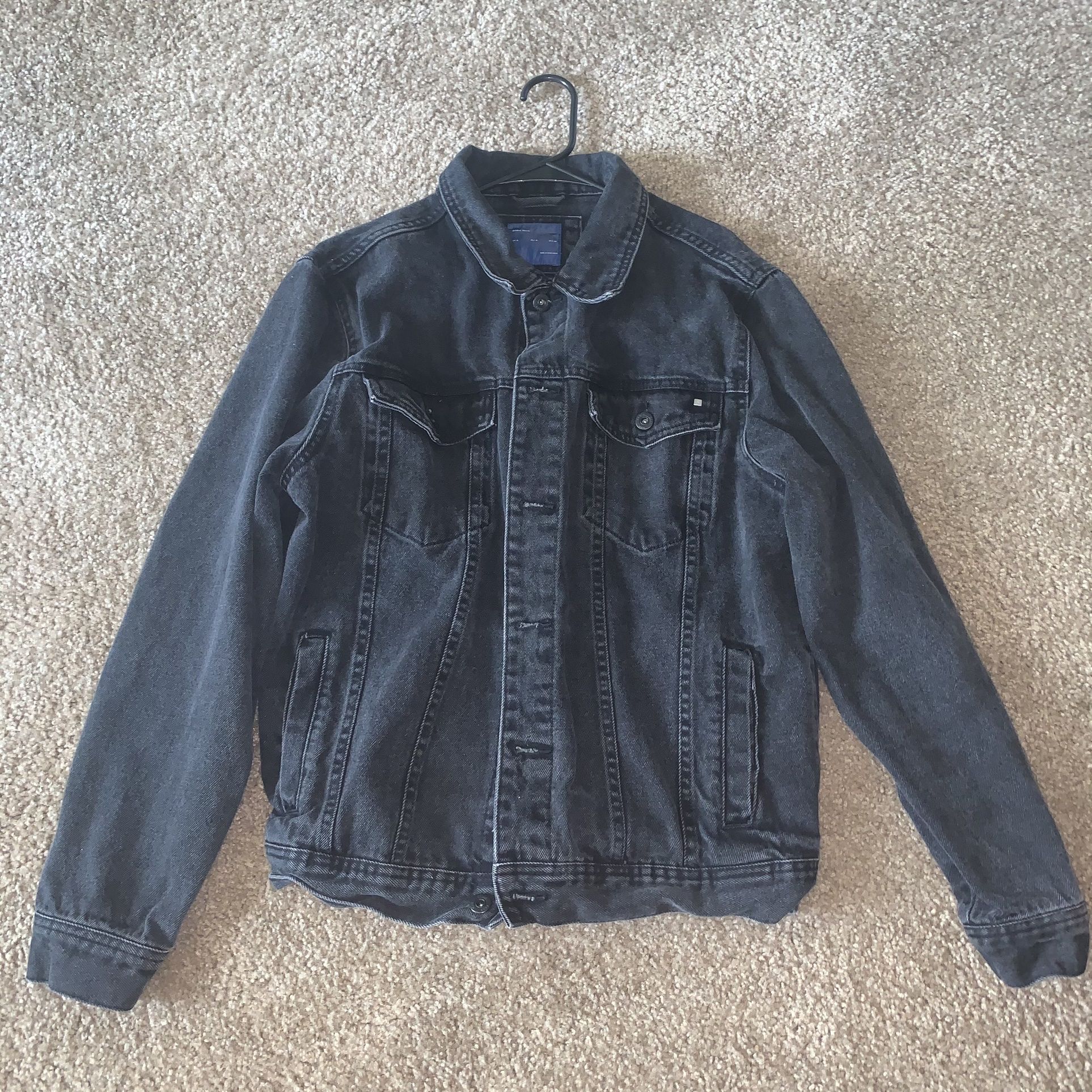 Zara Black Denim Jean Jacket