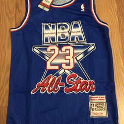 Michael Jordan Chicago Bulls Men’s Blue 1993 All-Star Game Jersey SMALL MEDIUM LARGE XLARGE 2XL Thumbnail