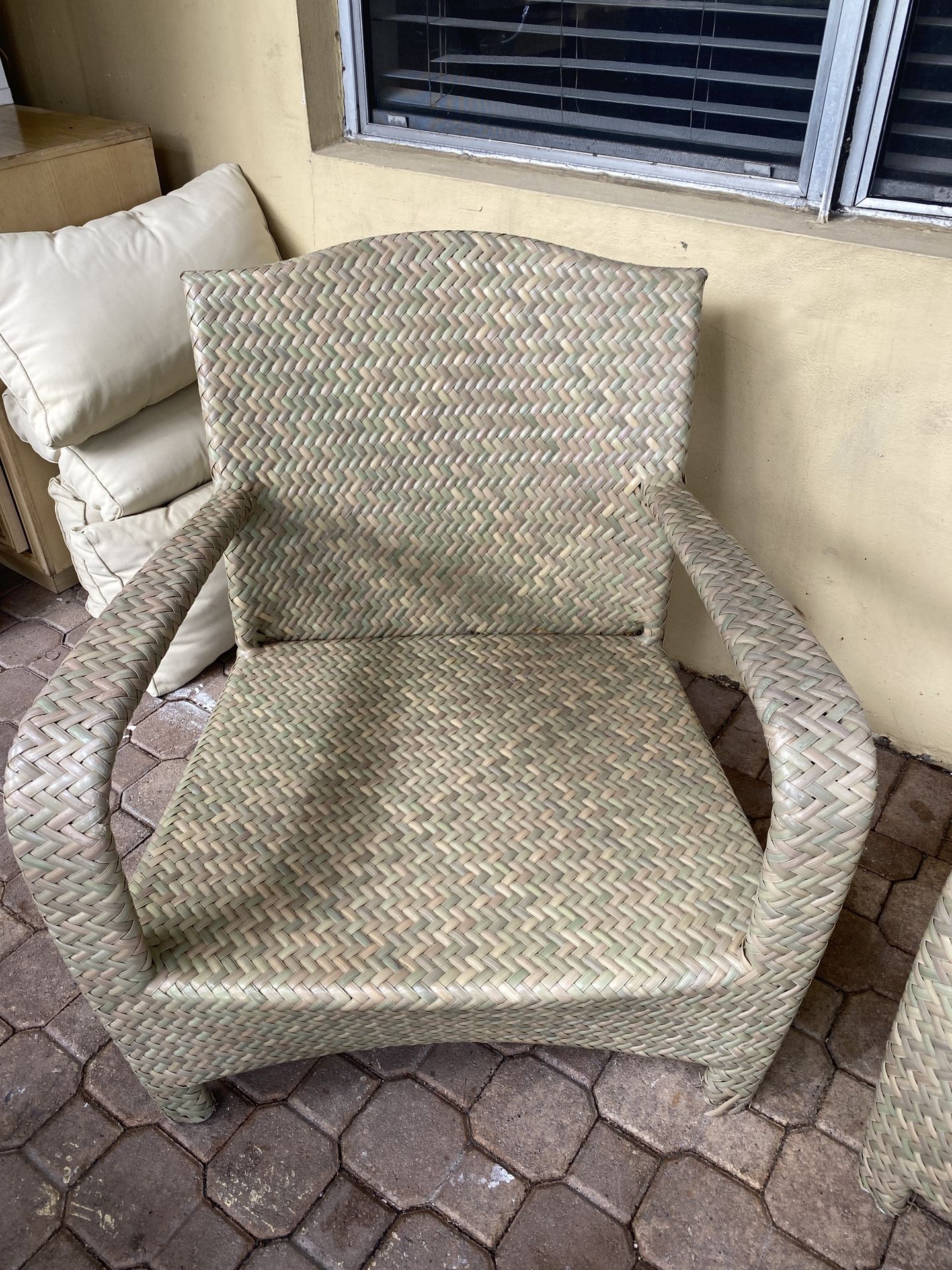 Front porch rattan chairs