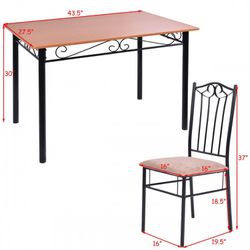 Wooden Table and 4 Cushioned Chairs Set Thumbnail