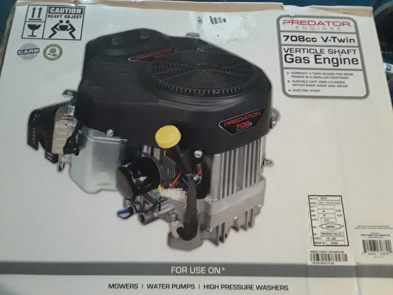 22 HP (708cc) VTwin Vertical Shaft Riding Mower Engine EPA for Sale