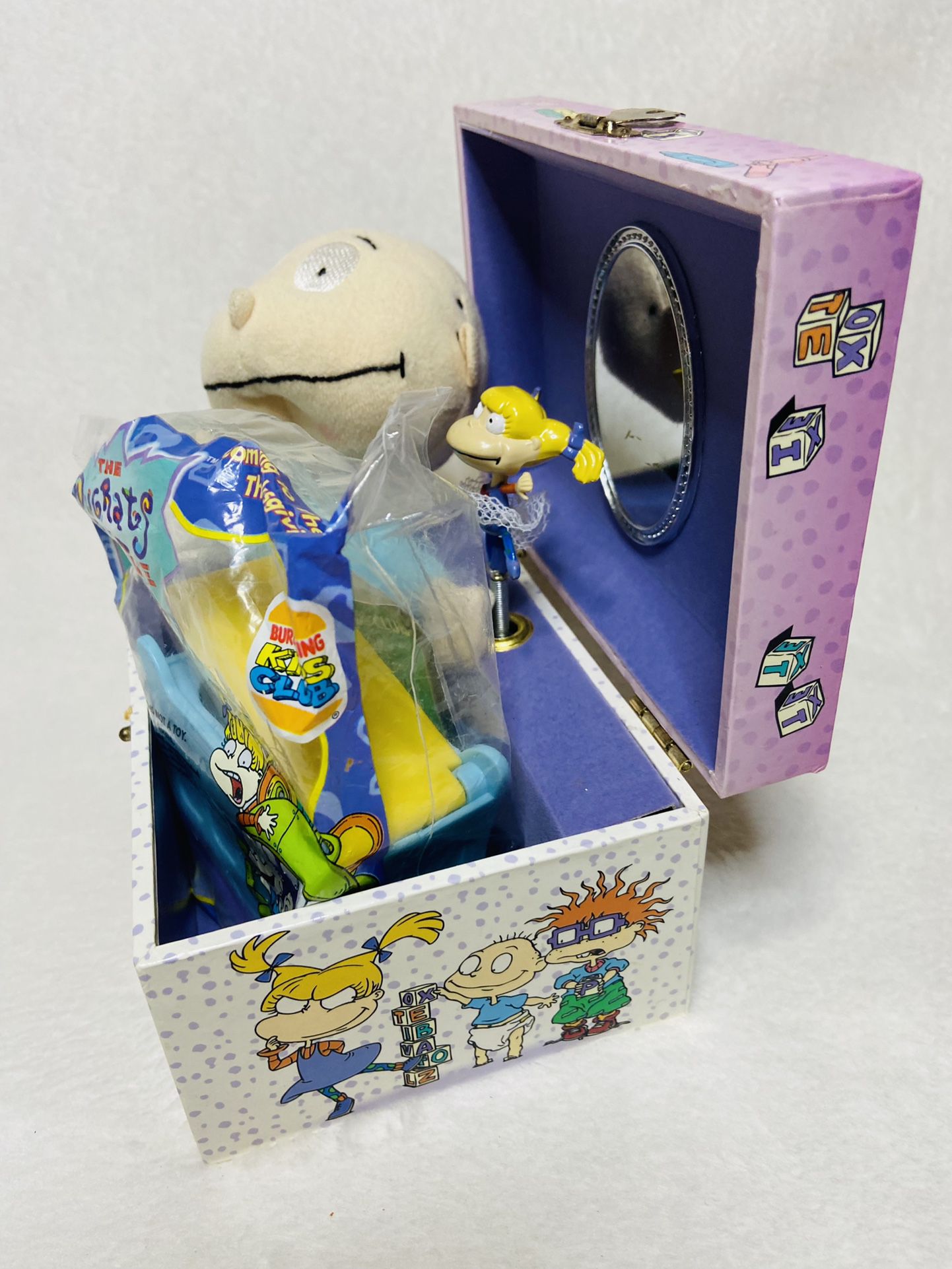 1990s Nickelodeon Rugrats Toys Music Box Tommy Plush BK Toy
