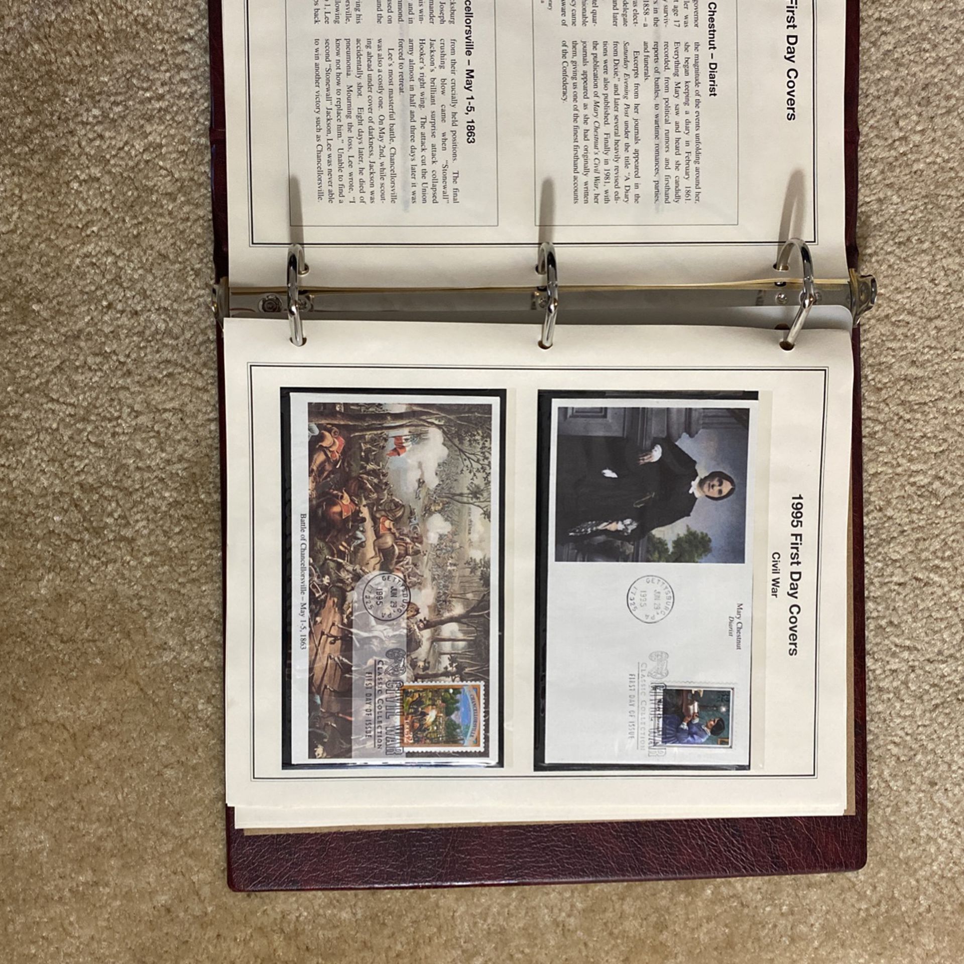 (20) 1995 Civil War First Day Covers - Binder Included