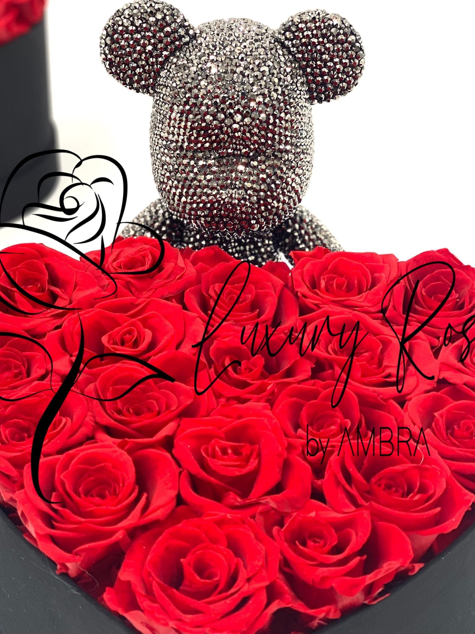 Red Eternal Roses Heart Shape Box Roses Lasting Preserved Flowers Bday Anniversary Gift Present immortal Roses long lasting