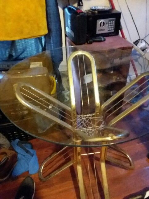 brass table with glass top