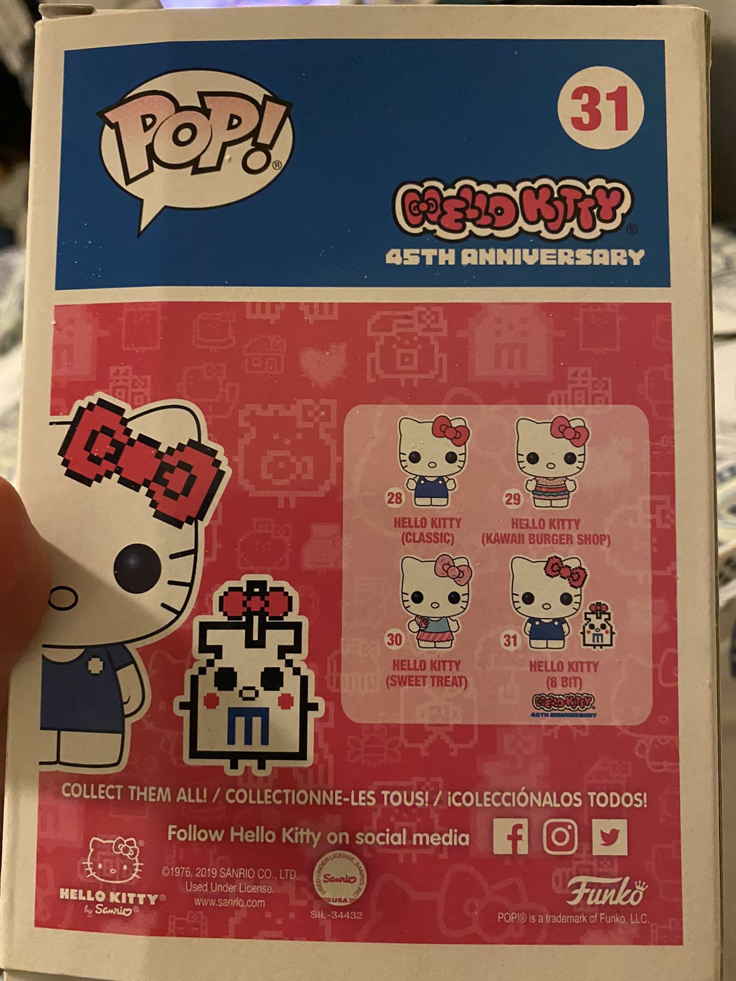 Rare 45th Anniversary Funko Pop Hello Kitty 8 Bit
