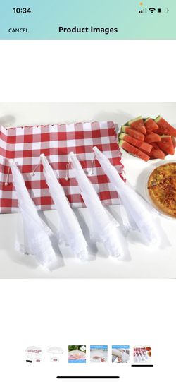 Anpro Food Cover Food Tent- Pop-up Food Nets, 1 Extra Large (40"X24") & 4 Standard (17"X17") Mesh Food Covers for Outside, Picnic Accessories, Reusabl Thumbnail