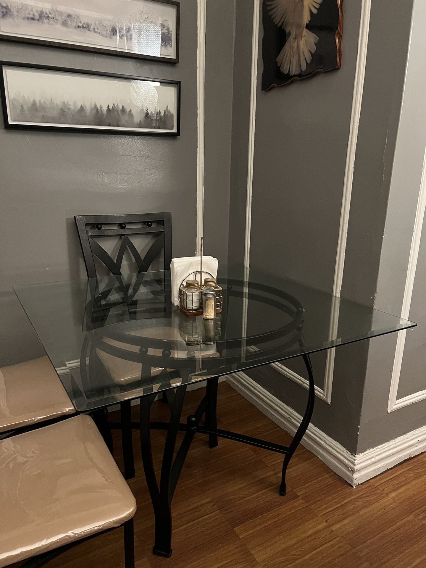 Glass Dinner Table with Chairs 