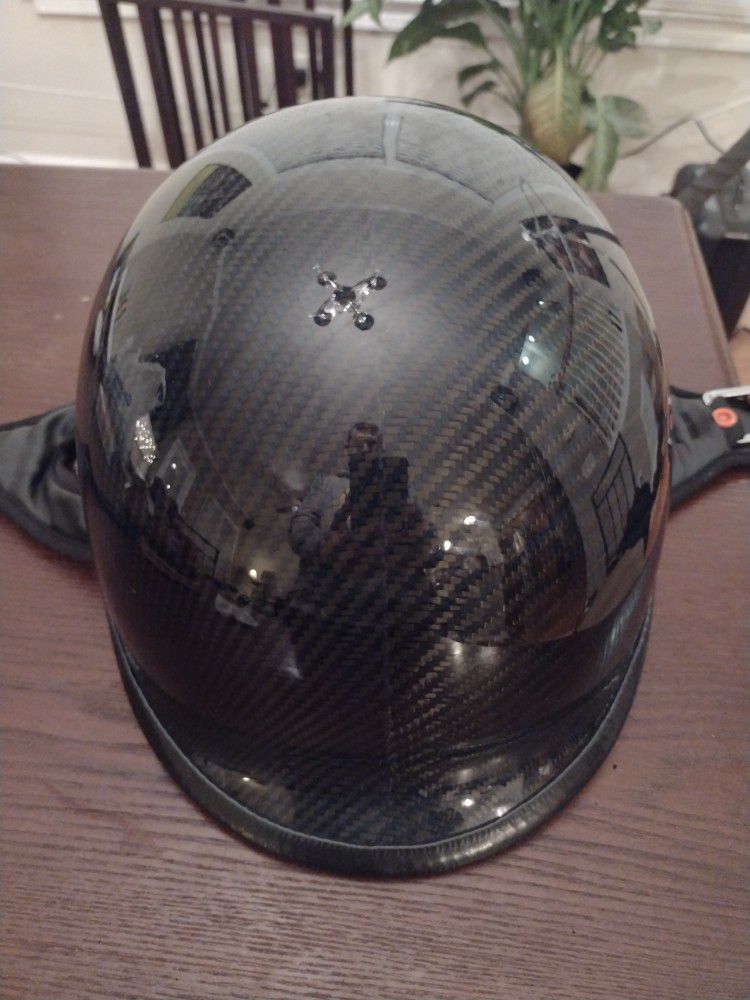 GLX Carbon Fiber Motorcycle Half Helmet DOT