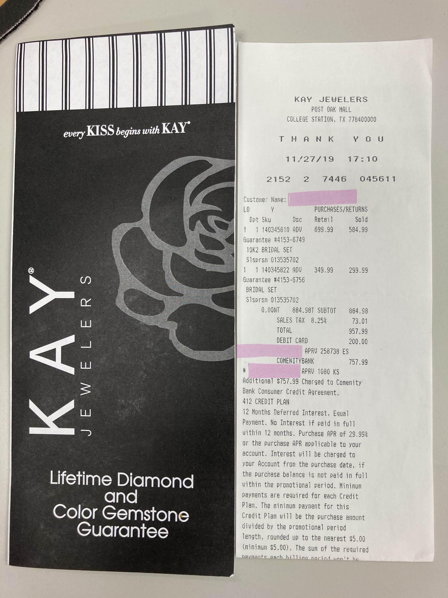 Bridal Set (Kay Jewelers)($957.99 value)