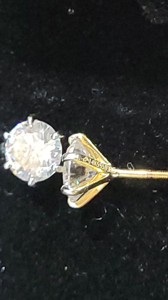 2CT VVS CVD DIAMOND EARRINGS STUDS SCREW BACKS