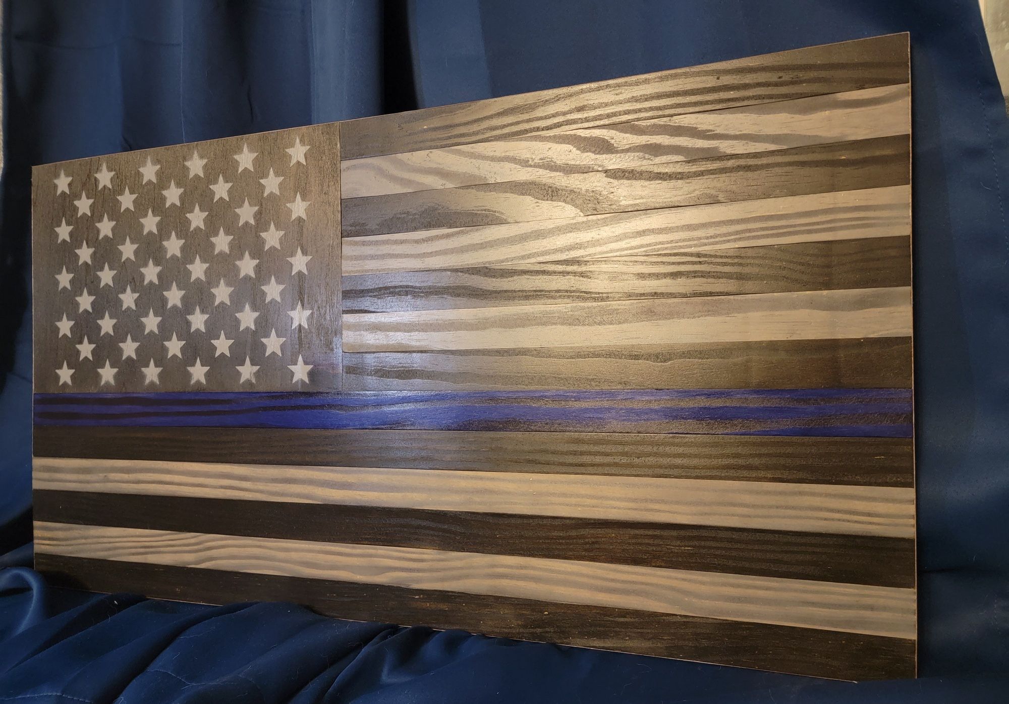Thin Blue Line American Flag Wall Art