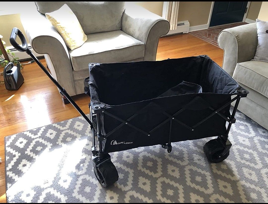 (🆕inbox)Collapsible Folding Wagon Beach Carts with Big Wheels for Sand