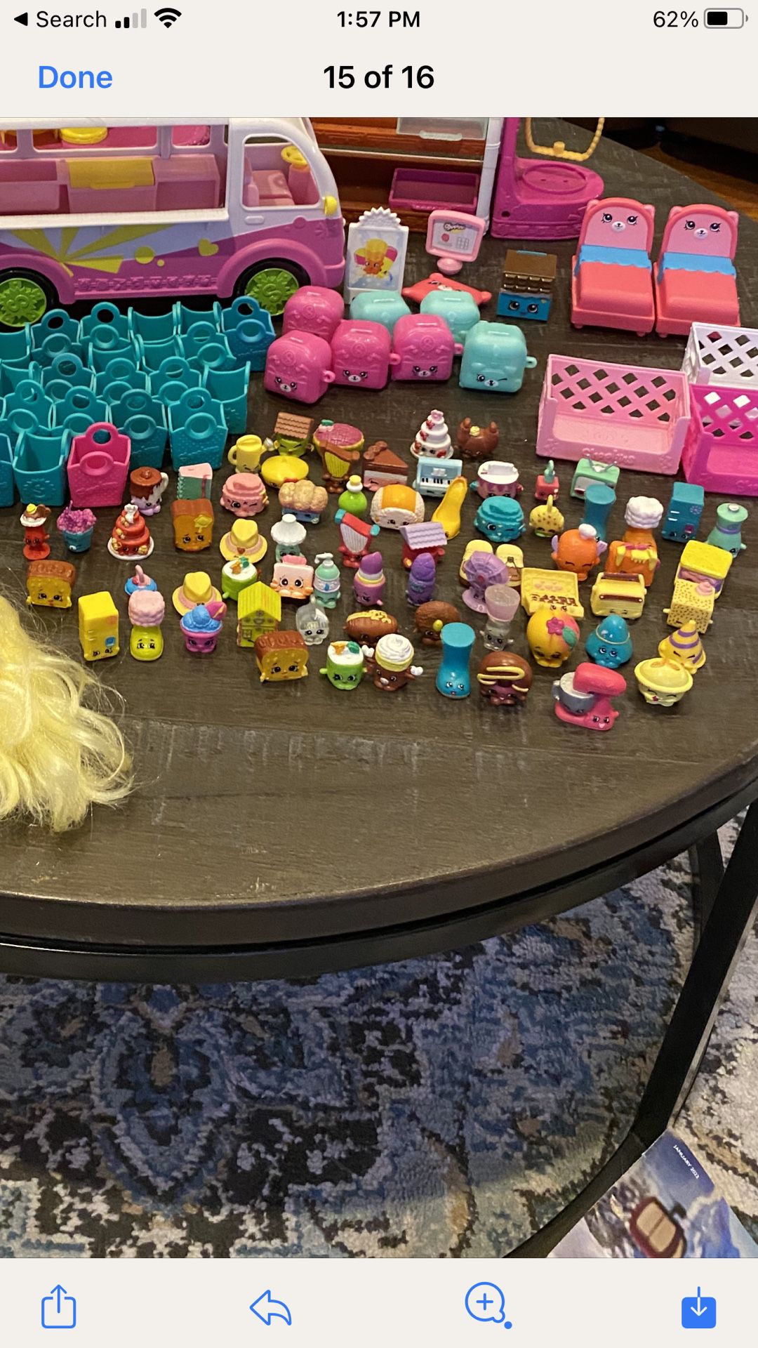 SHOPKINS  62 Figures 6 Sets Everything You See On The Table 2  Dolls All Figures Have Shopping Bags And Charts
