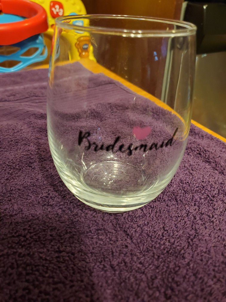 bridesmaid's glass tumbler