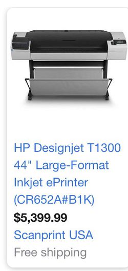 HP Designjet T1300 54" Large-Format Inkjet Color Plotter Printer Thumbnail