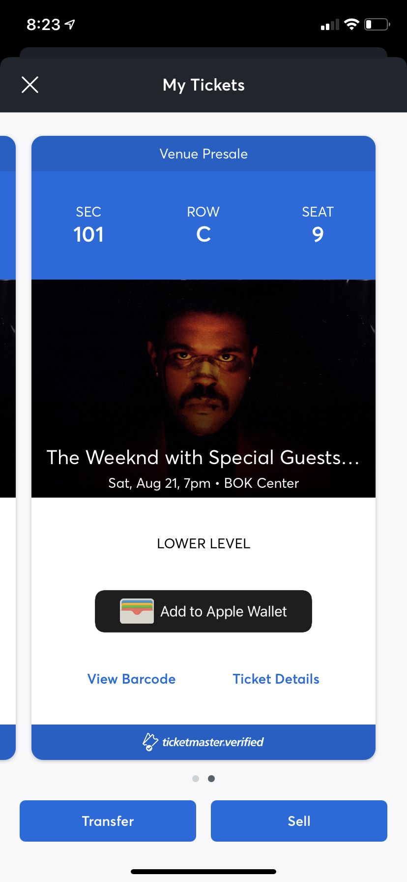 Two The Weeknd Tickets @ The BOK in Tulsa, OK