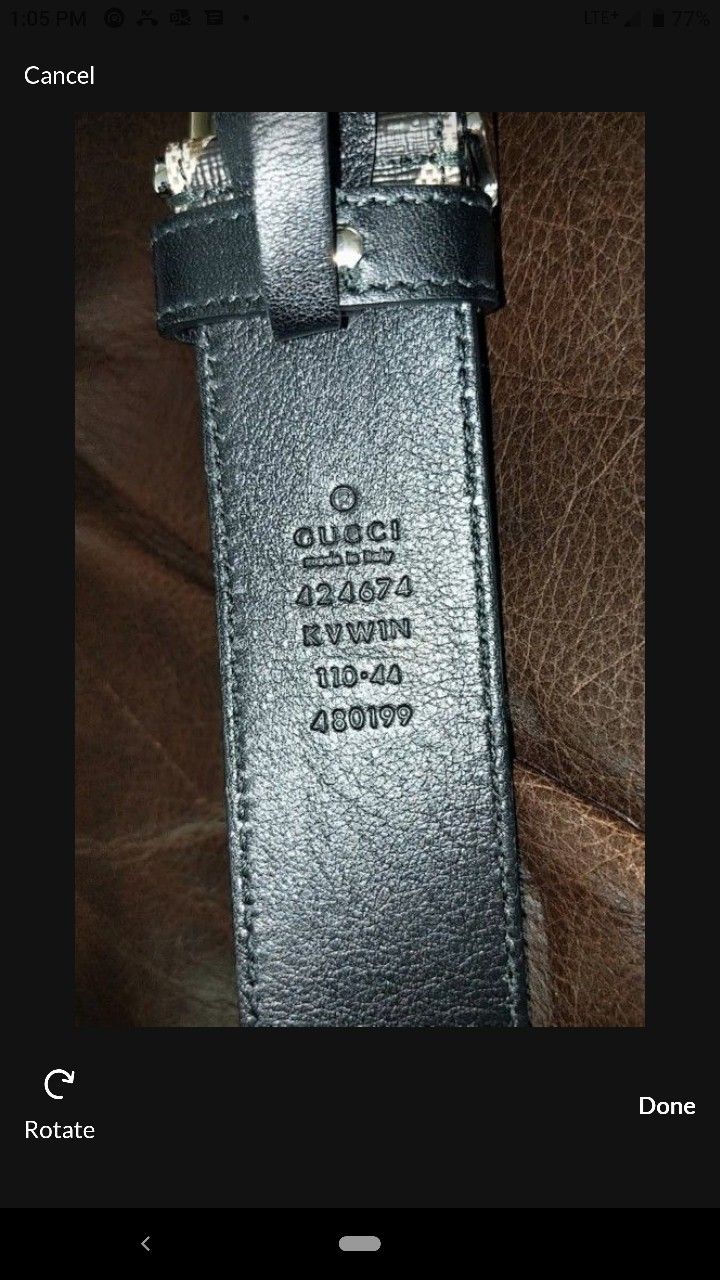 REAL MEN'S GUCCI BELT SUPREME LEATHER, GREAT CONDITION 424674 SIZE 110-44 Taking $ & Trades Something Of Same Value