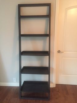 Crate And Barrel Sloane Gray Leaning, Crate And Barrel Sloane Espresso Leaning Bookcase