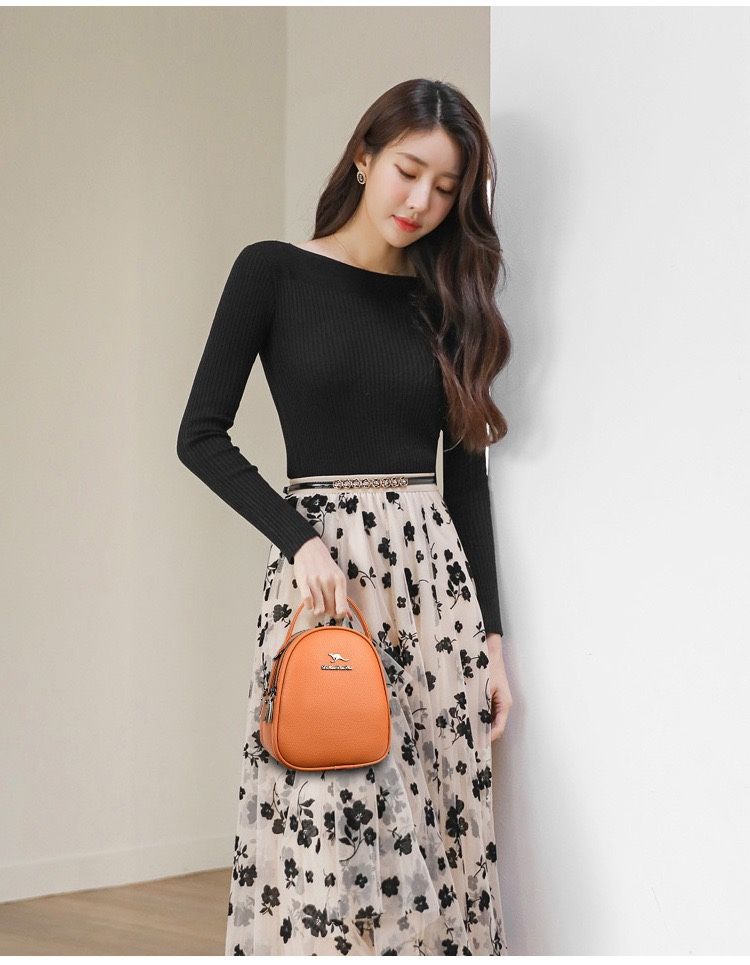 Brand new genuine leather small bag all-match three-layer shoulder bag