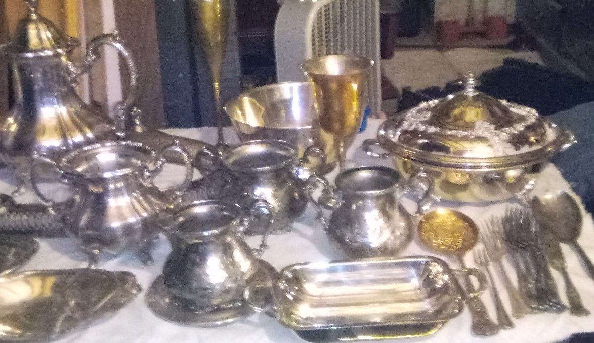 Silver Tea Sets,. All Silver